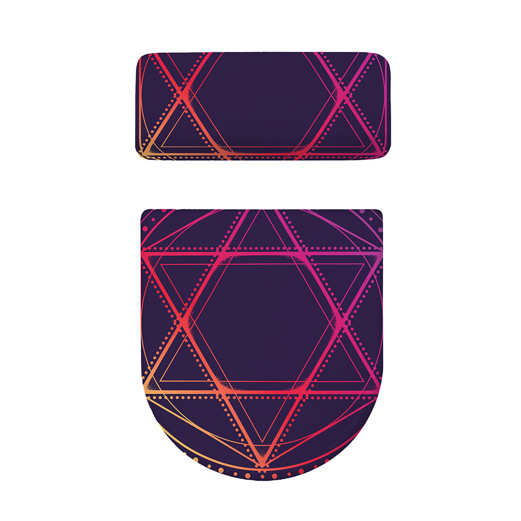Geometric Star of David Print Toilet Lid And Tank Cover Set