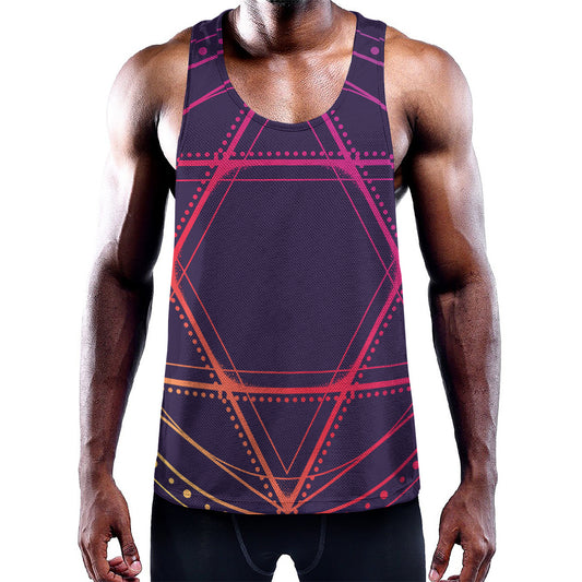 Geometric Star of David Print Training Tank Top