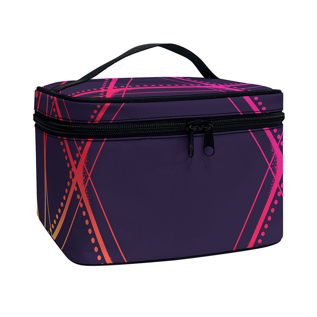 Geometric Star of David Print Travel Makeup Bag
