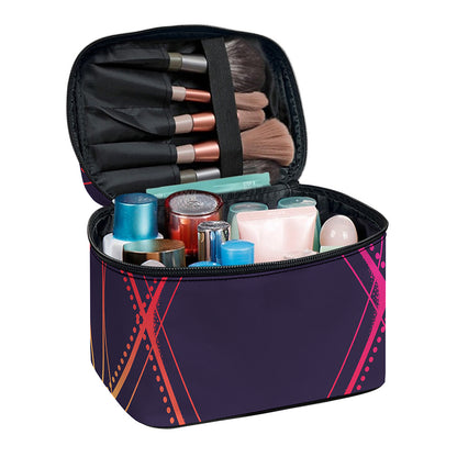 Geometric Star of David Print Travel Makeup Bag