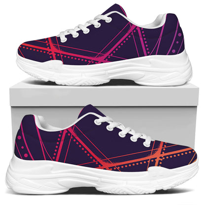 Geometric Star of David Print White Chunky Shoes