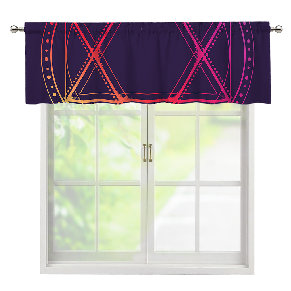 Geometric Star of David Print Window Valance