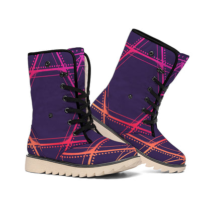 Geometric Star of David Print Winter Boots