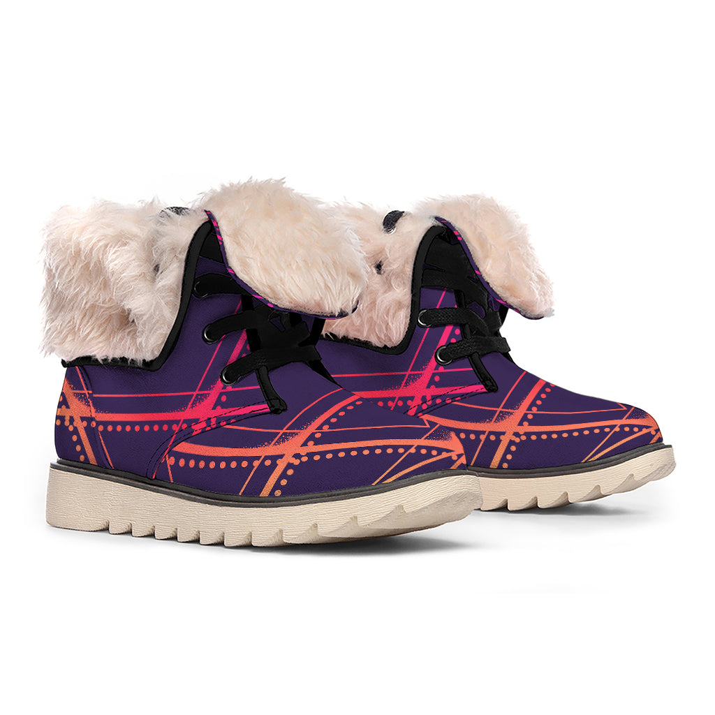 Geometric Star of David Print Winter Boots