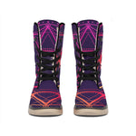 Geometric Star of David Print Winter Boots