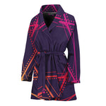 Geometric Star of David Print Women's Bathrobe