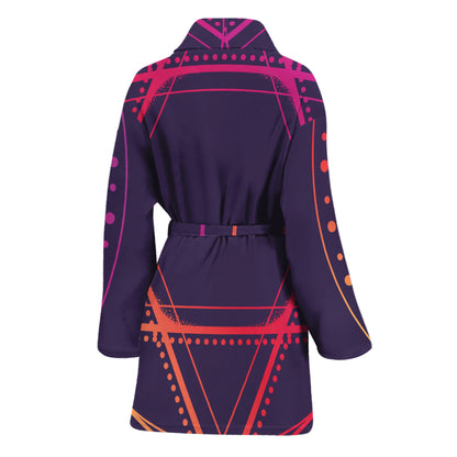 Geometric Star of David Print Women's Bathrobe