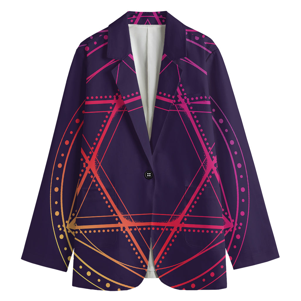 Geometric Star of David Print Women's Blazer