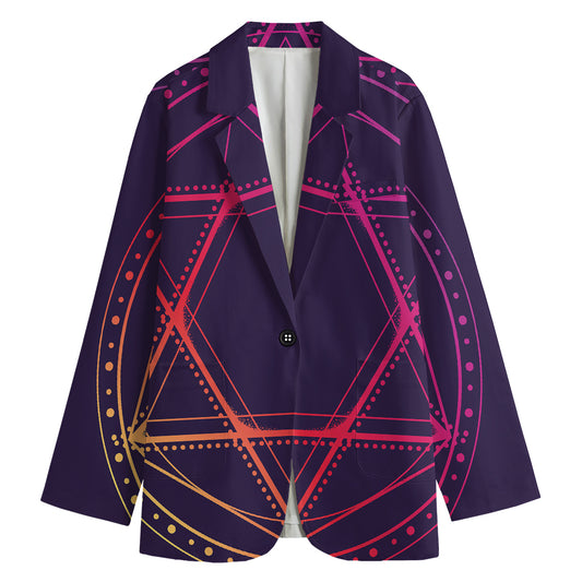 Geometric Star of David Print Women's Blazer