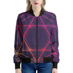 Geometric Star of David Print Women's Bomber Jacket