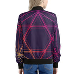 Geometric Star of David Print Women's Bomber Jacket