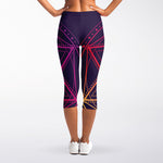 Geometric Star of David Print Women's Capri Leggings