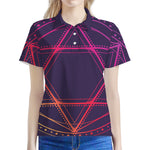 Geometric Star of David Print Women's Polo Shirt