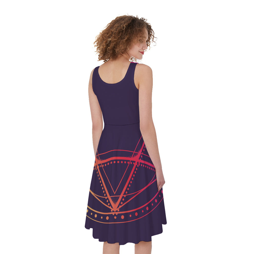 Geometric Star of David Print Women's Sleeveless Dress