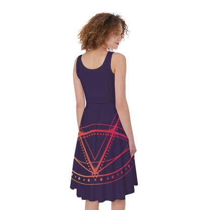 Geometric Star of David Print Women's Sleeveless Dress
