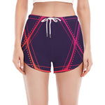 Geometric Star of David Print Women's Split Running Shorts