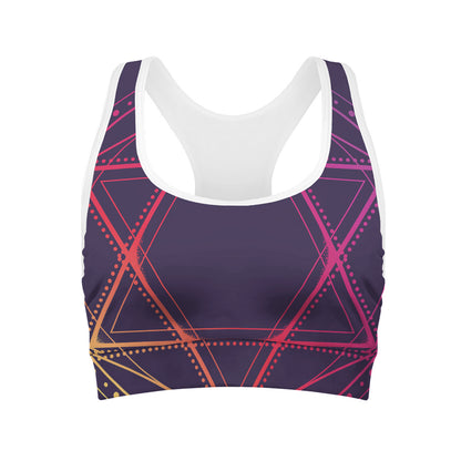 Geometric Star of David Print Women's Sports Bra