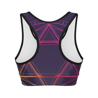 Geometric Star of David Print Women's Sports Bra