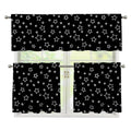 Geometric Star Pattern Print 3 Piece Kitchen Curtains