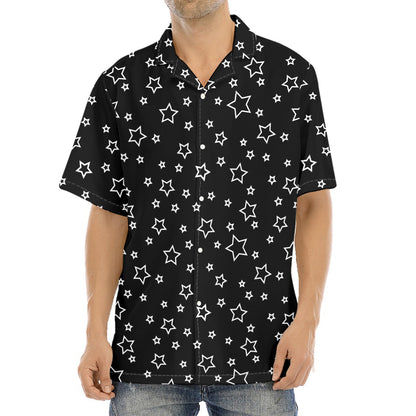 Geometric Star Pattern Print Aloha Shirt