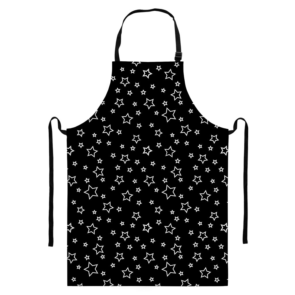 Geometric Star Pattern Print Bib Apron With Pocket