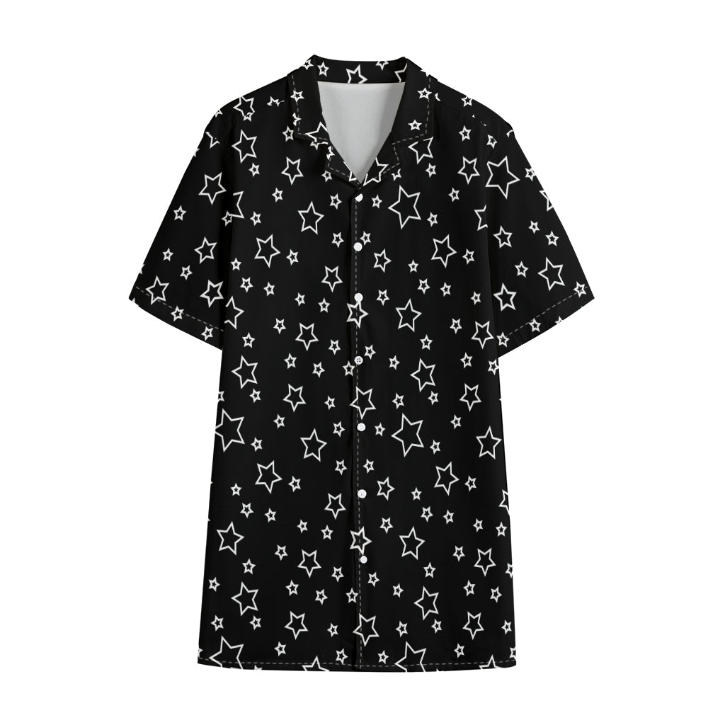 Geometric Star Pattern Print Cotton Hawaiian Shirt