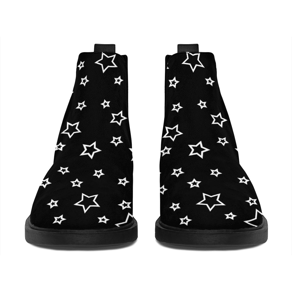 Geometric Star Pattern Print Flat Ankle Boots