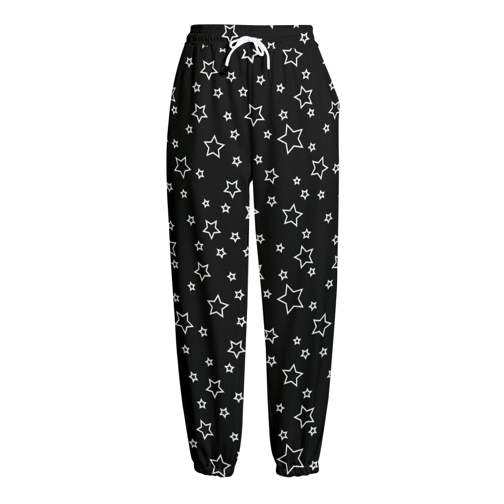 Geometric Star Pattern Print Fleece Lined Knit Pants