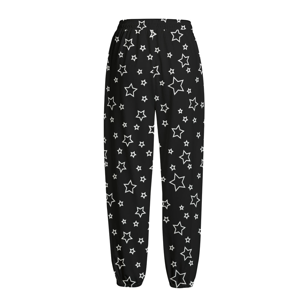 Geometric Star Pattern Print Fleece Lined Knit Pants