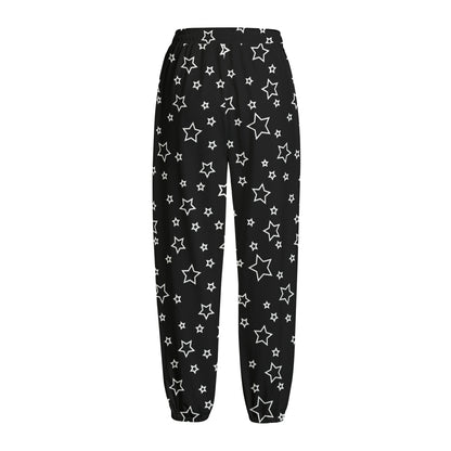 Geometric Star Pattern Print Fleece Lined Knit Pants