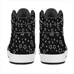 Geometric Star Pattern Print High Top Leather Sneakers