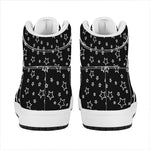 Geometric Star Pattern Print High Top Leather Sneakers