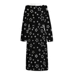 Geometric Star Pattern Print Hooded Bathrobe
