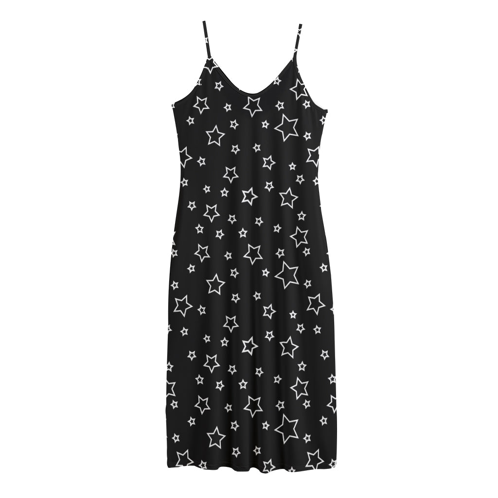 Geometric Star Pattern Print Jersey Midi Cami Dress