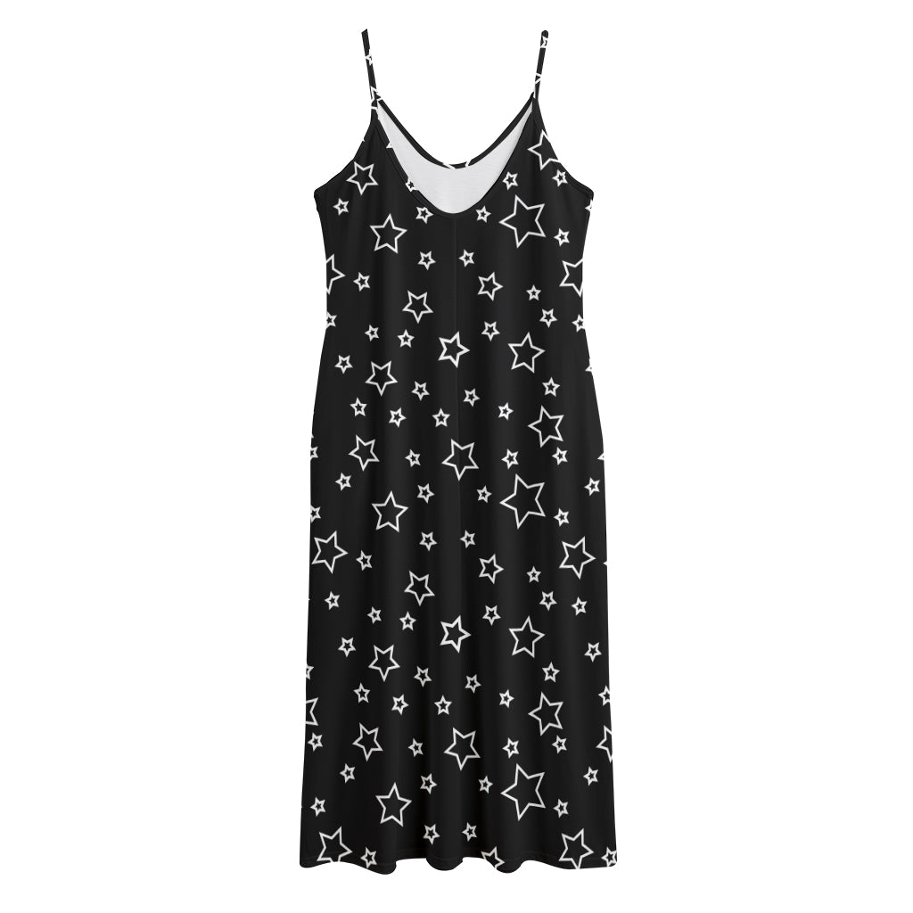 Geometric Star Pattern Print Jersey Midi Cami Dress