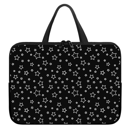 Geometric Star Pattern Print Laptop Sleeve With Handle