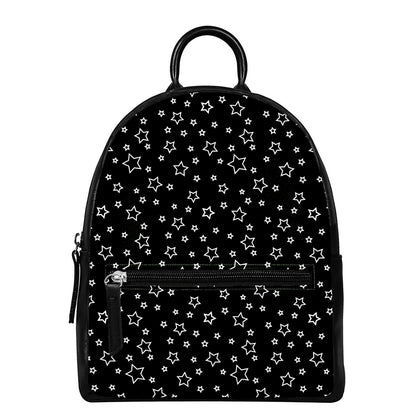 Geometric Star Pattern Print Leather Backpack