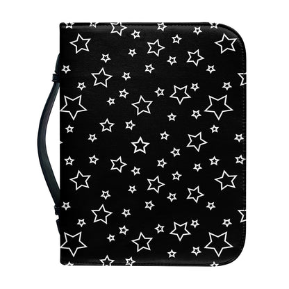 Geometric Star Pattern Print Leather Bible Cover