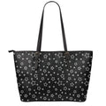 Geometric Star Pattern Print Leather Tote Bag With Zipper
