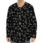 Geometric Star Pattern Print Long Sleeve Baseball Jersey