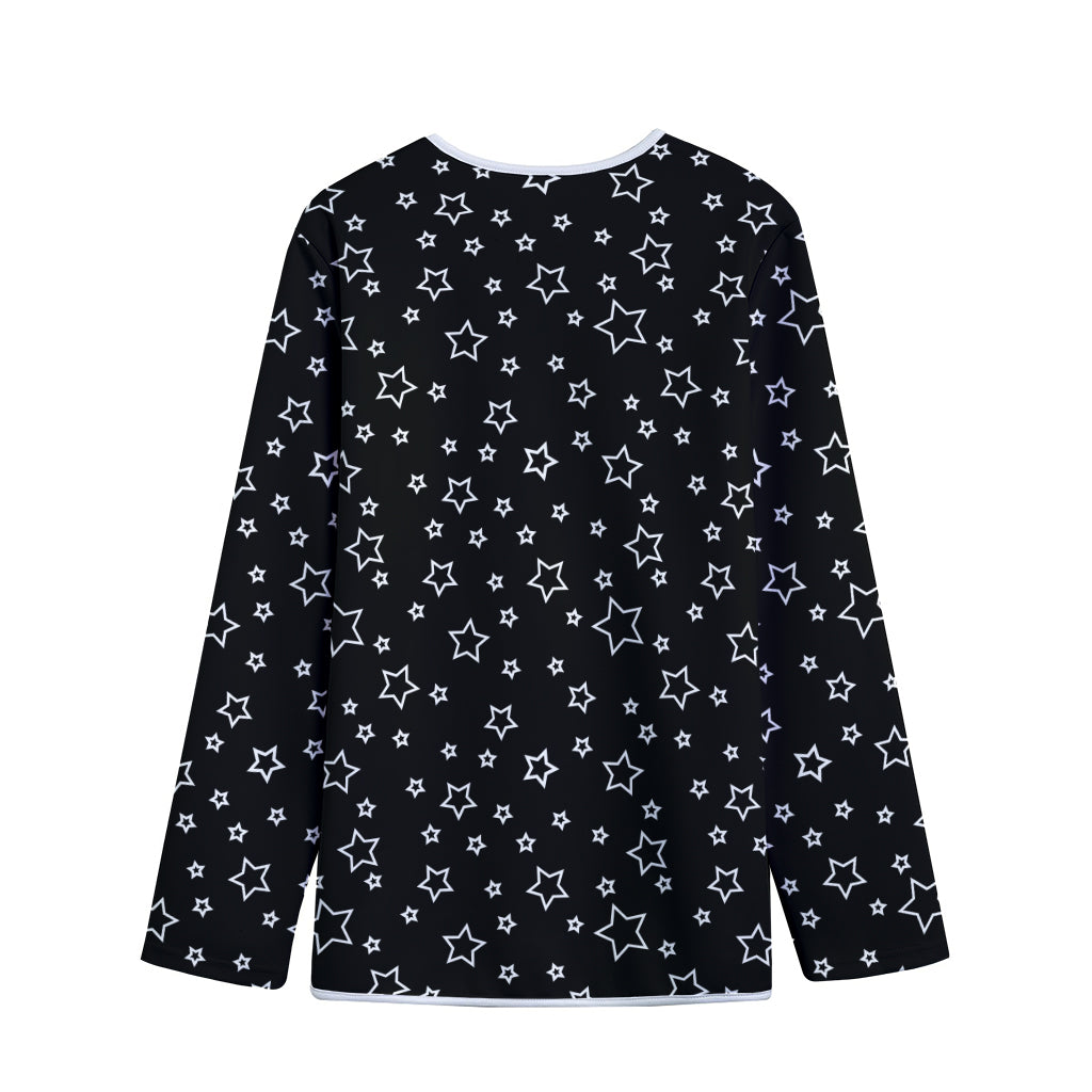 Geometric Star Pattern Print Long Sleeve Short Coat