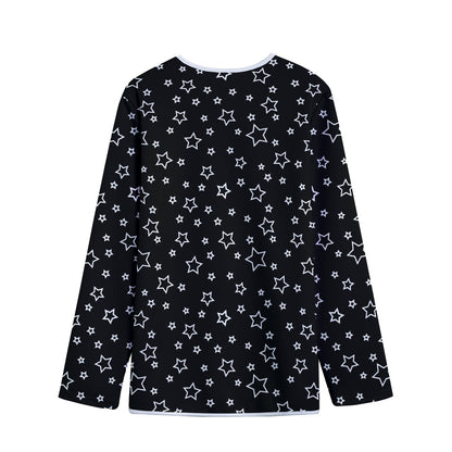 Geometric Star Pattern Print Long Sleeve Short Coat