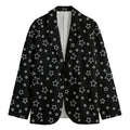 Geometric Star Pattern Print Men's Cotton Blazer