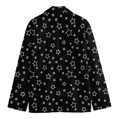 Geometric Star Pattern Print Men's Cotton Blazer