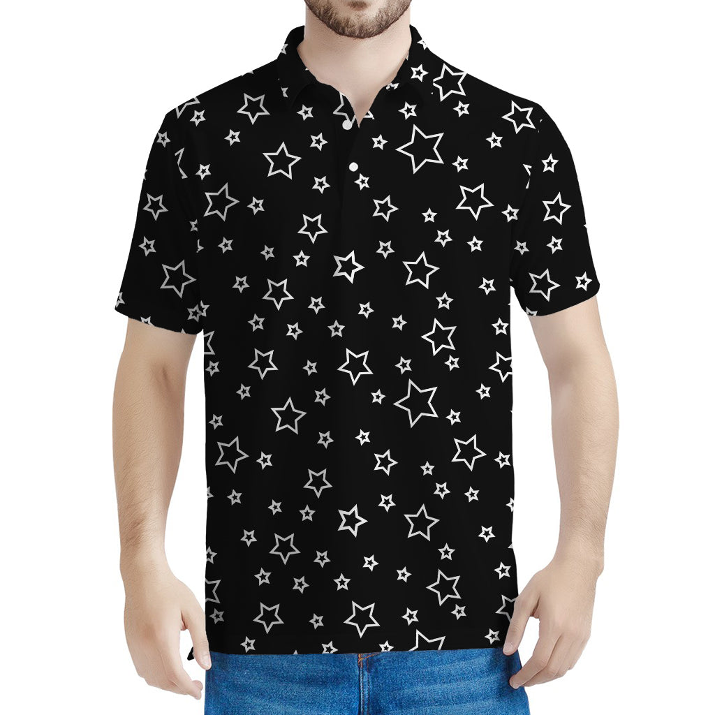 Geometric Star Pattern Print Men's Polo Shirt