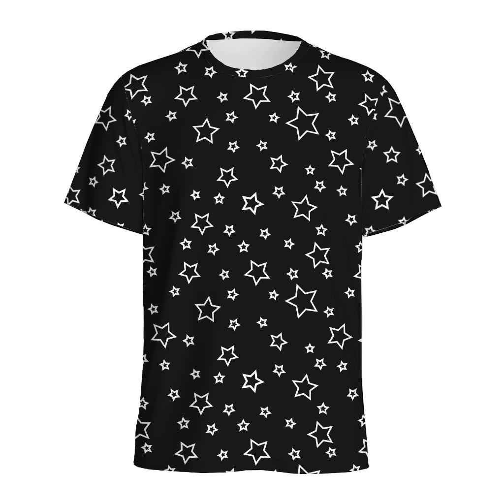 Geometric Star Pattern Print Men's Sports T-Shirt