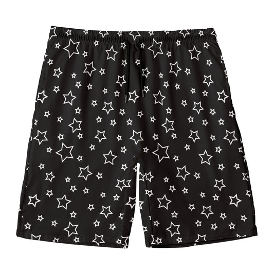 Geometric Star Pattern Print Men's Swim Trunks