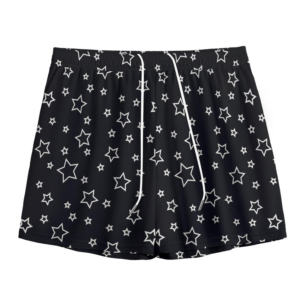 Geometric Star Pattern Print Mesh Shorts