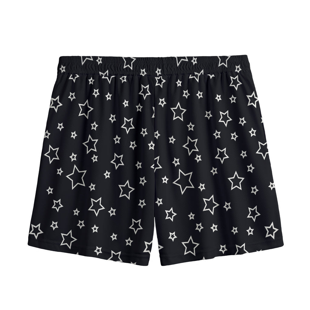 Geometric Star Pattern Print Mesh Shorts