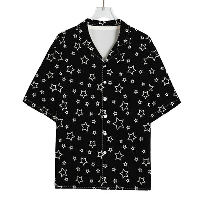 Geometric Star Pattern Print Rayon Hawaiian Shirt